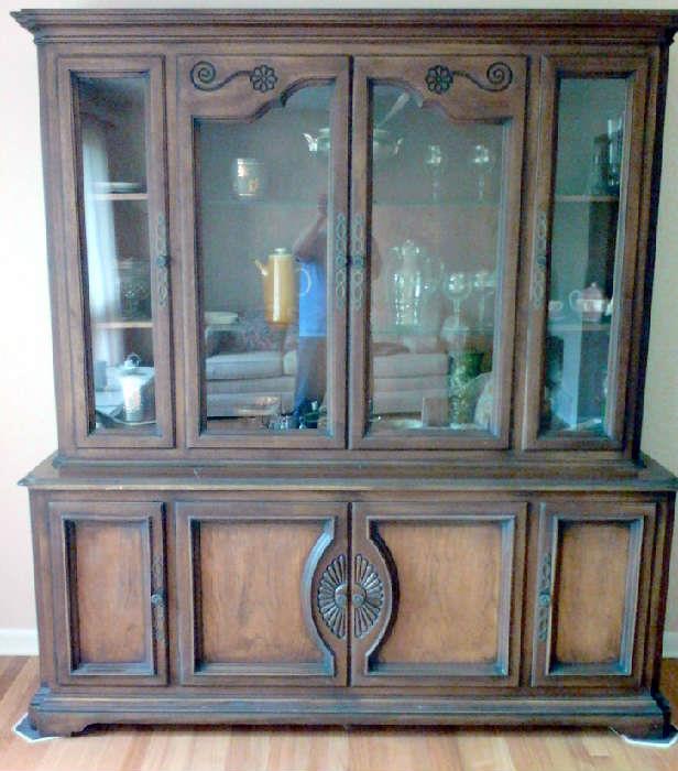 Large breakfront to store china, antiques, curios, linens, silver, etc.: 76" w x 84" h x 20" d