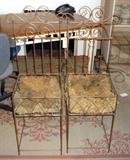 Copper Finished Chair Style Flower Planters  