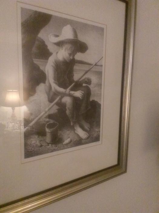 Benton litho, pencil signed-The Little Fisherman