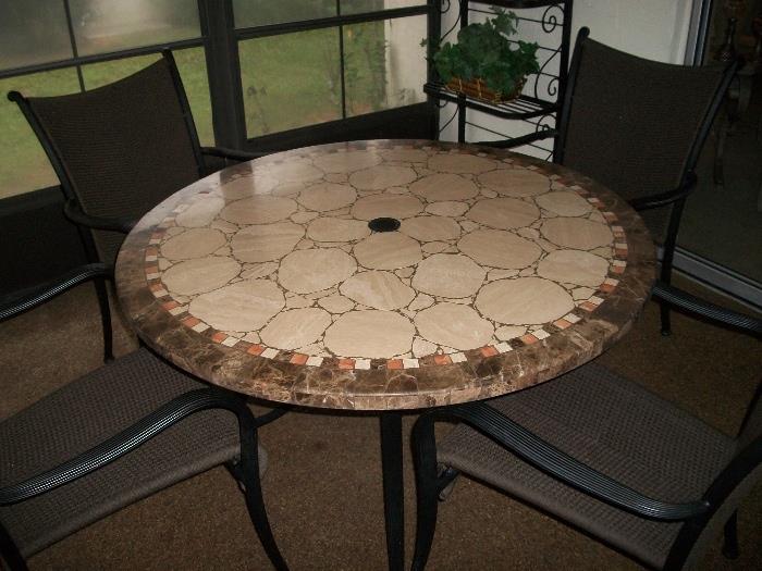 STONE TOPPED TABLE