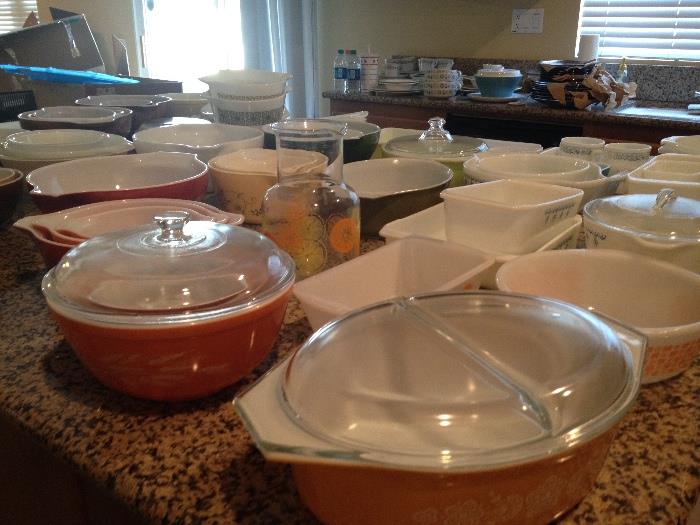 Lots of Vintage Pyrex; Various Styles and Patterns