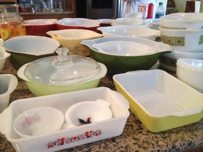 Lots of Vintage Pyrex: Various Styles and Patterns