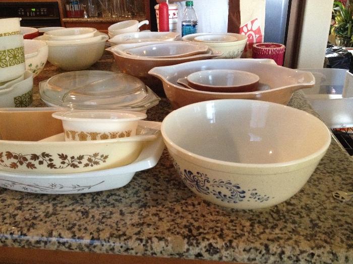 Lots of Vintage Pyrex; Various Styles and Patterns