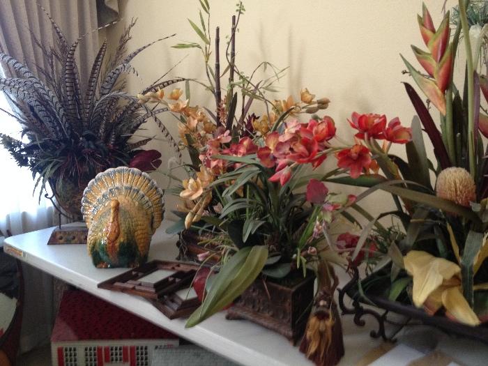 Lots of table top flower displays