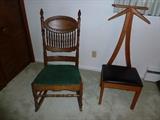 Antique rocking chair - seat has been recovered.