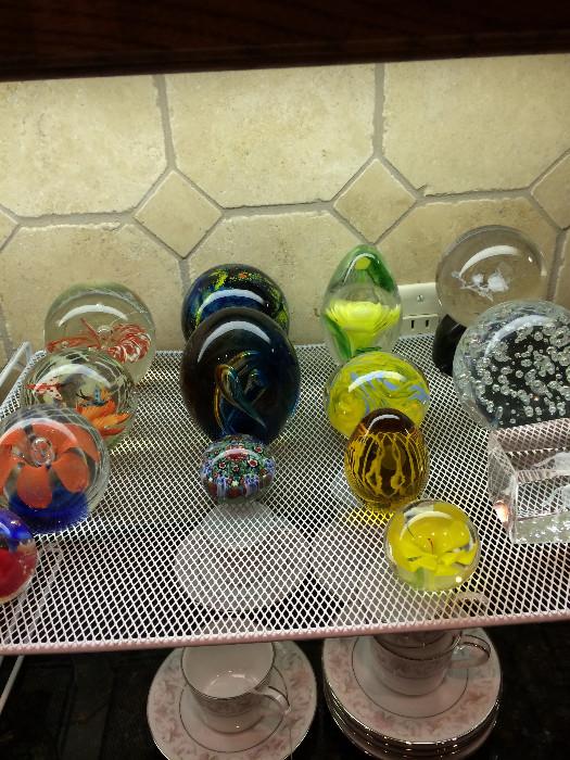                Colorful paper weight collection