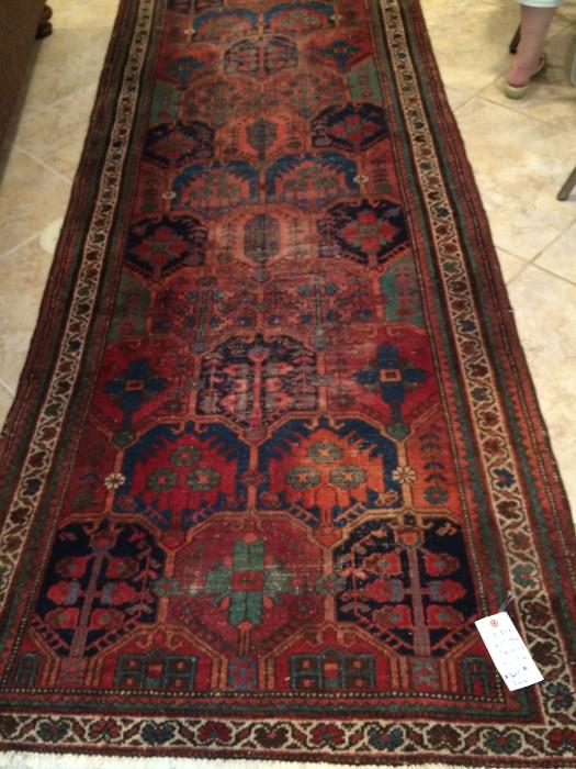                      Antique Persian 3.7 x 9.6 rug