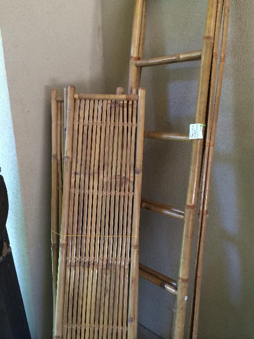                 Bamboo room divider & ladder
