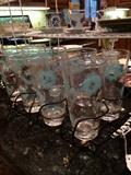                         Vintage glassware in holder