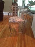 4 brushed nickel very comfy bar stools..seats pop out for easy fabric change
