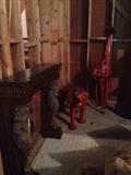 Great fireplace waiting to be installed and some Wild Animals!