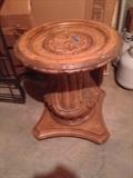 beautiful pedestal table base with a beveled glass top