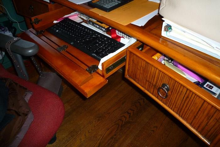 Keyboard drawer and two pencil drawers