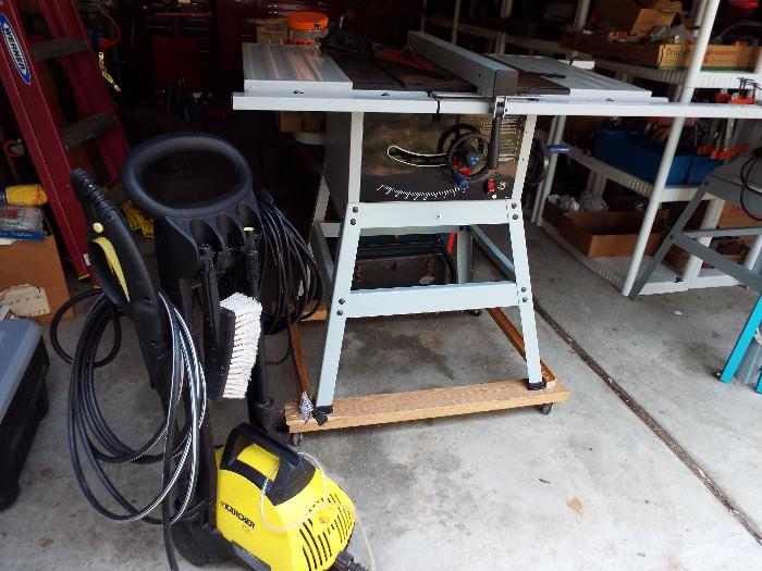 Power washer and Delta table saw