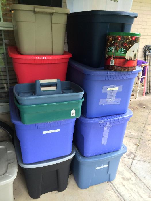             Large assortment of organizing tubs