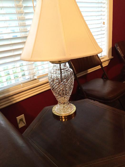                       End table & Waterford lamp