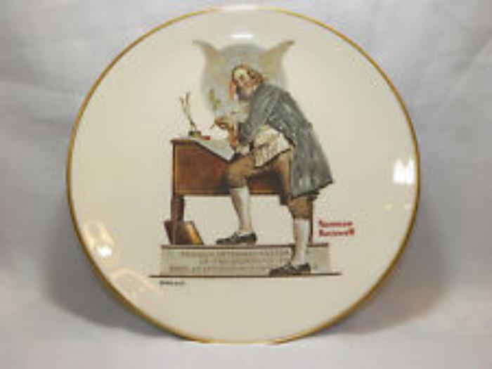 Rockwell- Saturday Evening Post collector plate of Benjamin Franklin