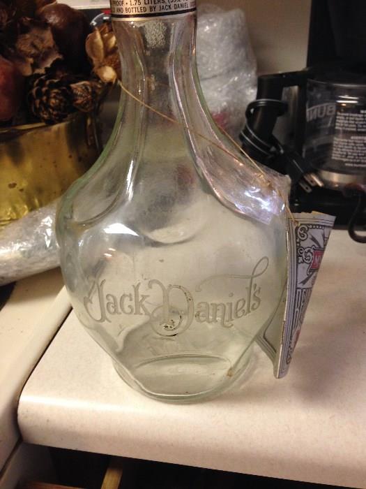 Jack Daniels etched bottle "The Mystery of the Belle of Lincoln"