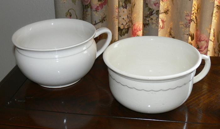 ANTIQUE CHAMBER POTS (ALSO MAKE GREAT SOUP BOWLS) 