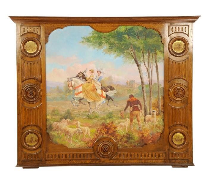 LOT 33: A CONTINENTAL PAINTED MANTEL SURROUND