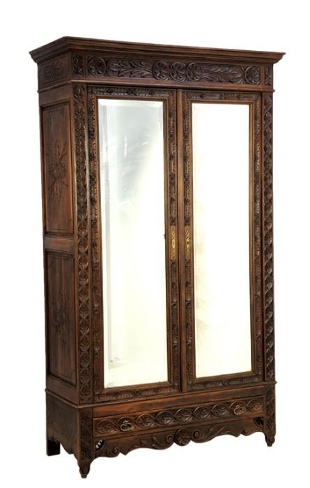 LOT 84: A FRENCH BRITTANY STYLE ARMOIRE