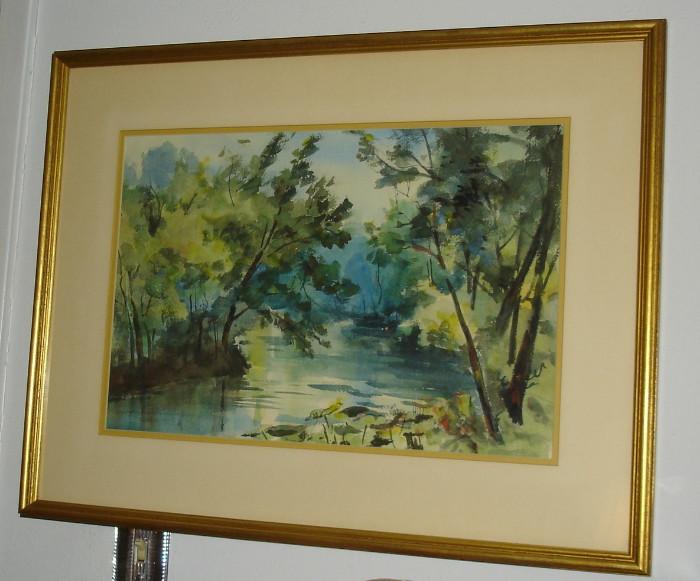 Mary Hill signed watercolor