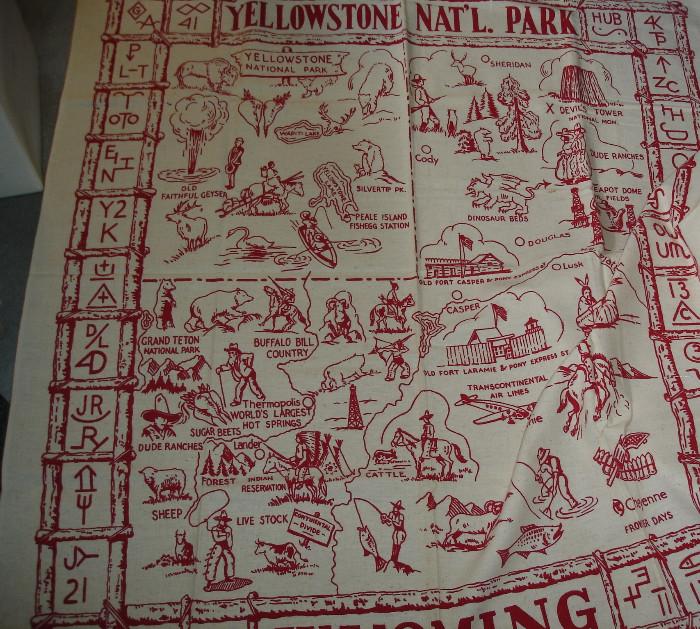 Vintage Yellowstone tablecloth