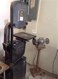band saw and bench grinder