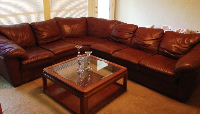 Century leather sectional