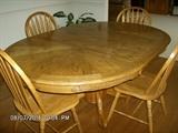 Beautiful Elongated Kitchen Dining Table w/ 4-Spindle-back wood chairs