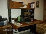 Computer Desk w/ overhead shelf-unit and under top storage shelf
