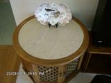 24" Wood & Marble top end table