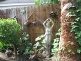 LARGE CONCRETE SCULPTURE & WESTERN IRON FENCE DECOR