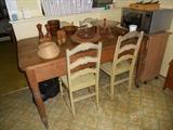 Great antique farm table with a drawer on each end