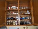 Cabinets full of glassware and cups
