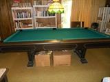 Slate topped pool table