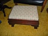 Mahogany Foot Stool with fabric top