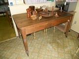 Pine Farm Table 3 Board Top with a Drawer on each end--hard to find in this condition