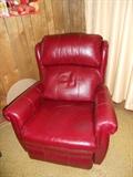 Large Red Leather Lounge Chair