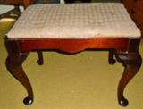 Queen Anne Style Bench with upholstered top