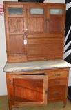 Antique McDougall Kitchen Cabinet--enameled top