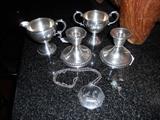 Sterling Silver pieces including sterling necklace and antique pin