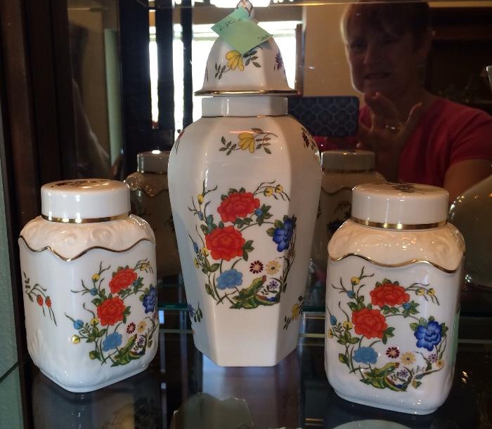Beautiful ceramic covered urns.\