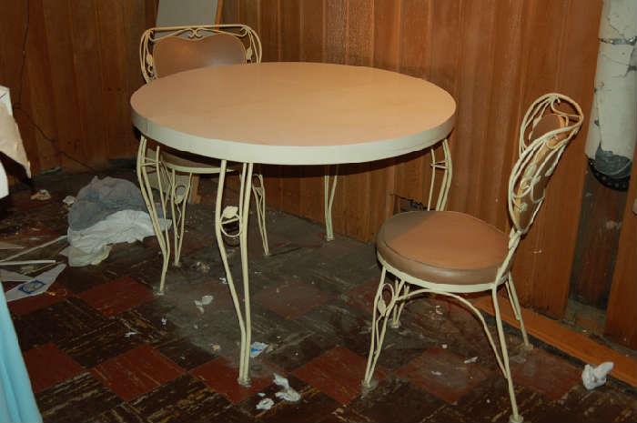 Vintage parlor table and chairs