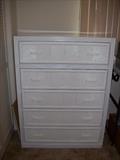 % Drawer White Wicker Chest $175.00