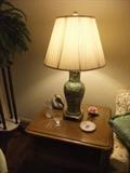 Pair of End Tables and Matching Pair of Lamps