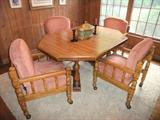 Nice Breakfast Table with 4 Rolling chairs