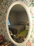White Oval Mirror