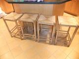 4 Rush Seat Stools