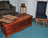 Cedar chest and nursery glider